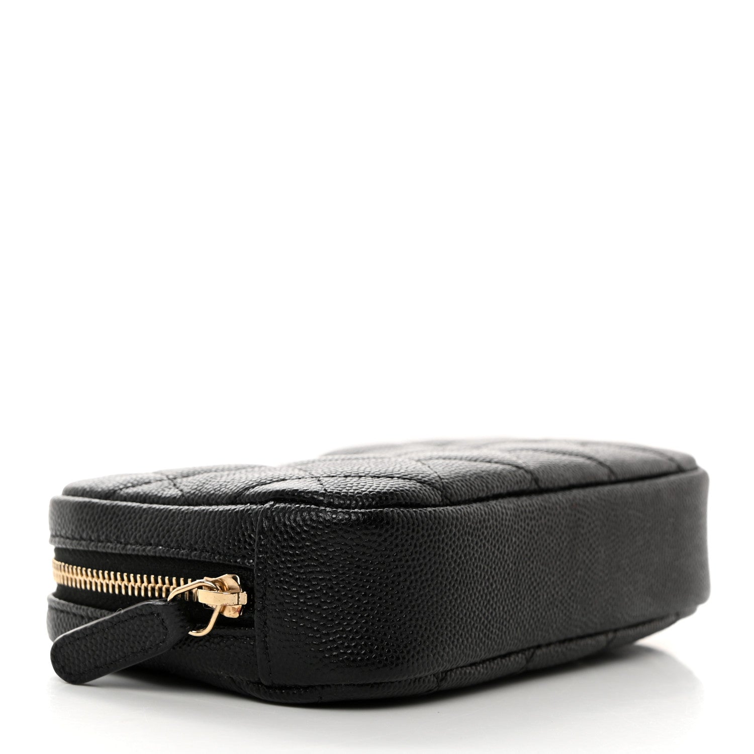 Chanel Caviar Quilted Curvy Pouch Cosmetic Case Black 4 of 8