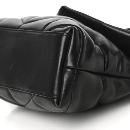 Saint Laurent Lambskin Quilted Small Loulou Puffer Monogram Chain Satchel Black 10 of 13