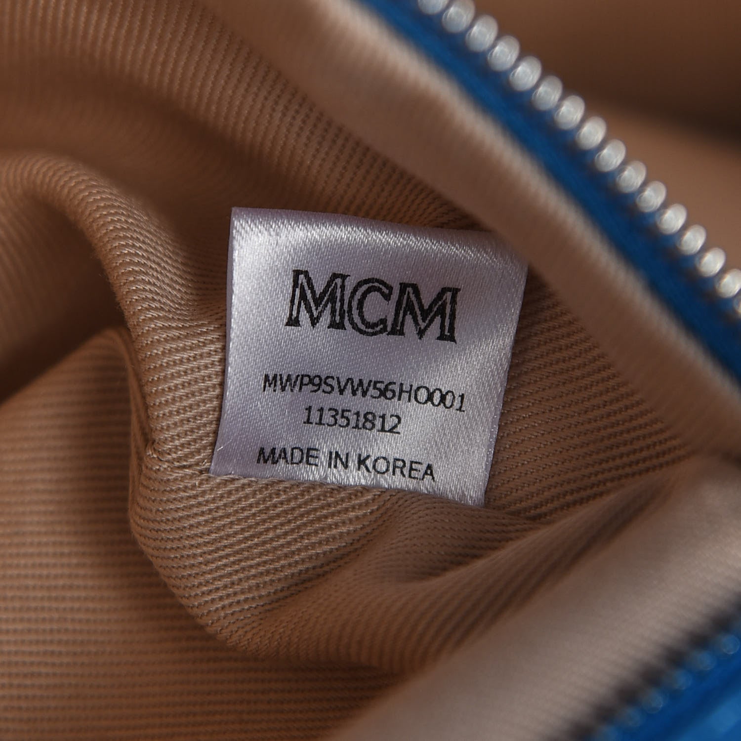 MCM Canvas Stripe Ilse Medium Shopper Tote Blue Cobalt 9 of 9