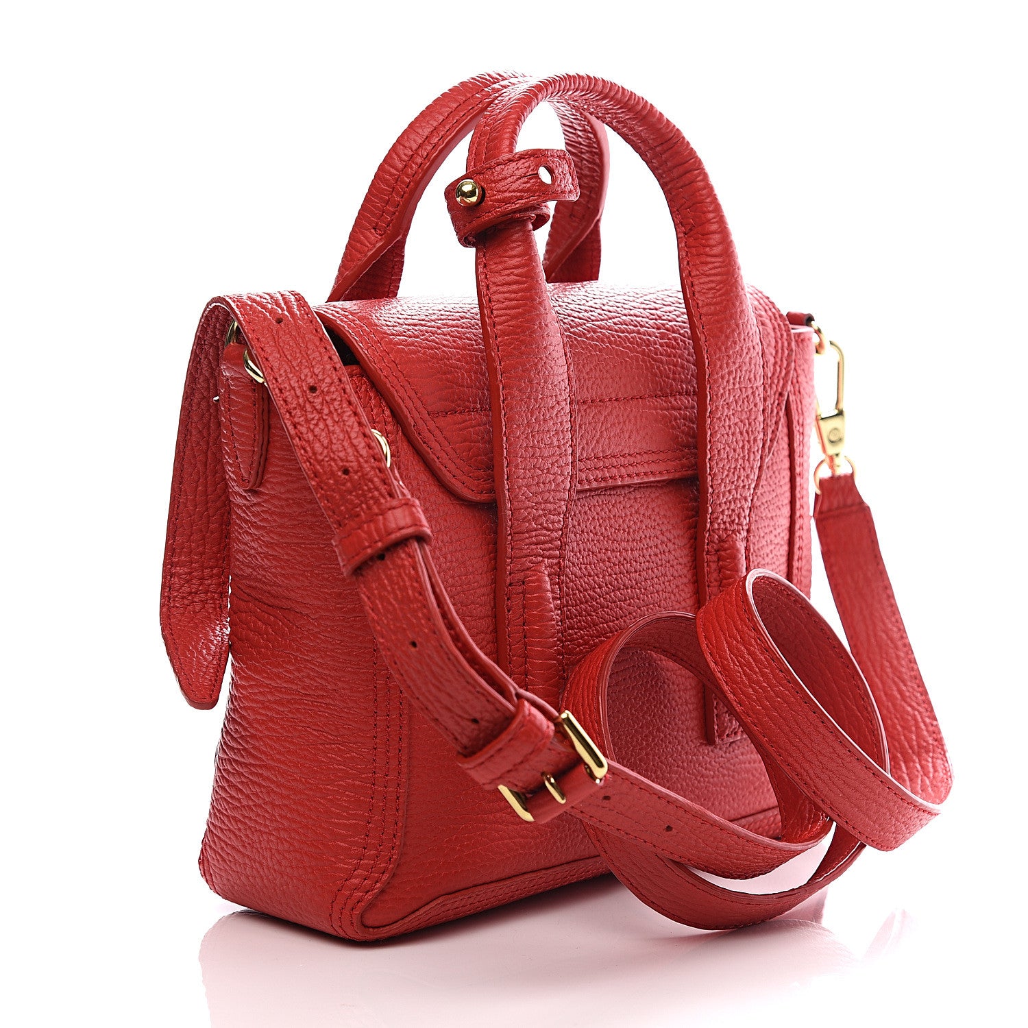 3.1 Phillip Lim 3.1 Textured Calfskin Mini Pashli Satchel Red 2 of 9