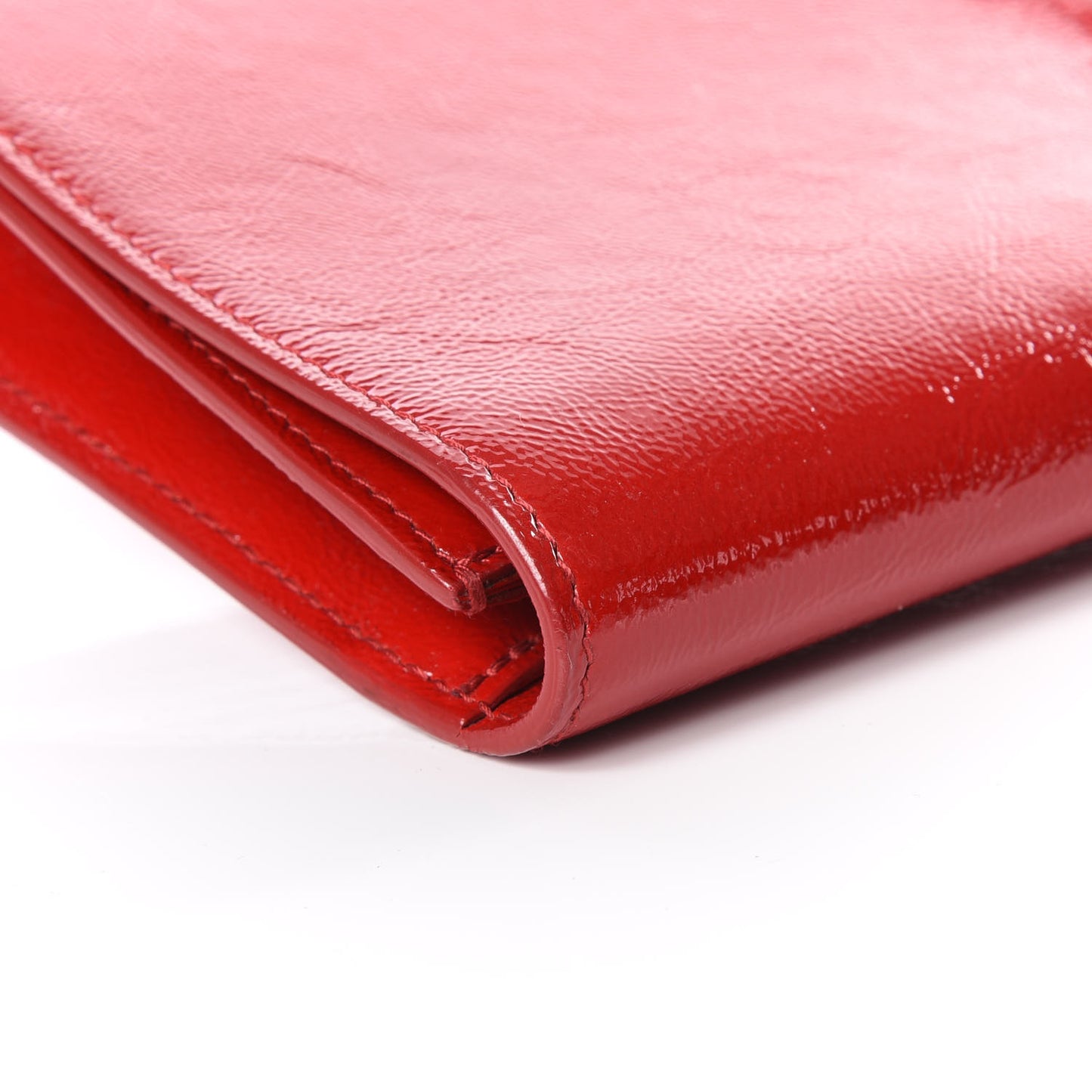 Textured Patent Monogram Large Belle De Jour Clutch Red