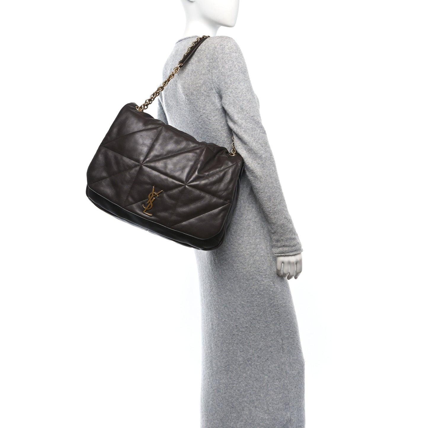 Lambskin Matelasse Monogram Large Jamie 4.3 Dark Sweet Chocolate