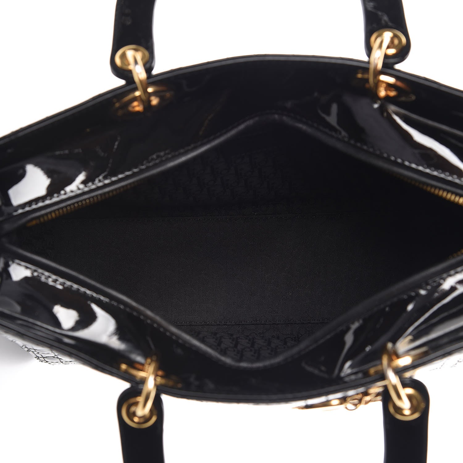 Christian Dior Patent Cannage Large Lady Dior Black 8 of 10