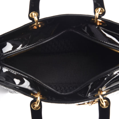 Christian Dior Patent Cannage Large Lady Dior Black 8 of 10