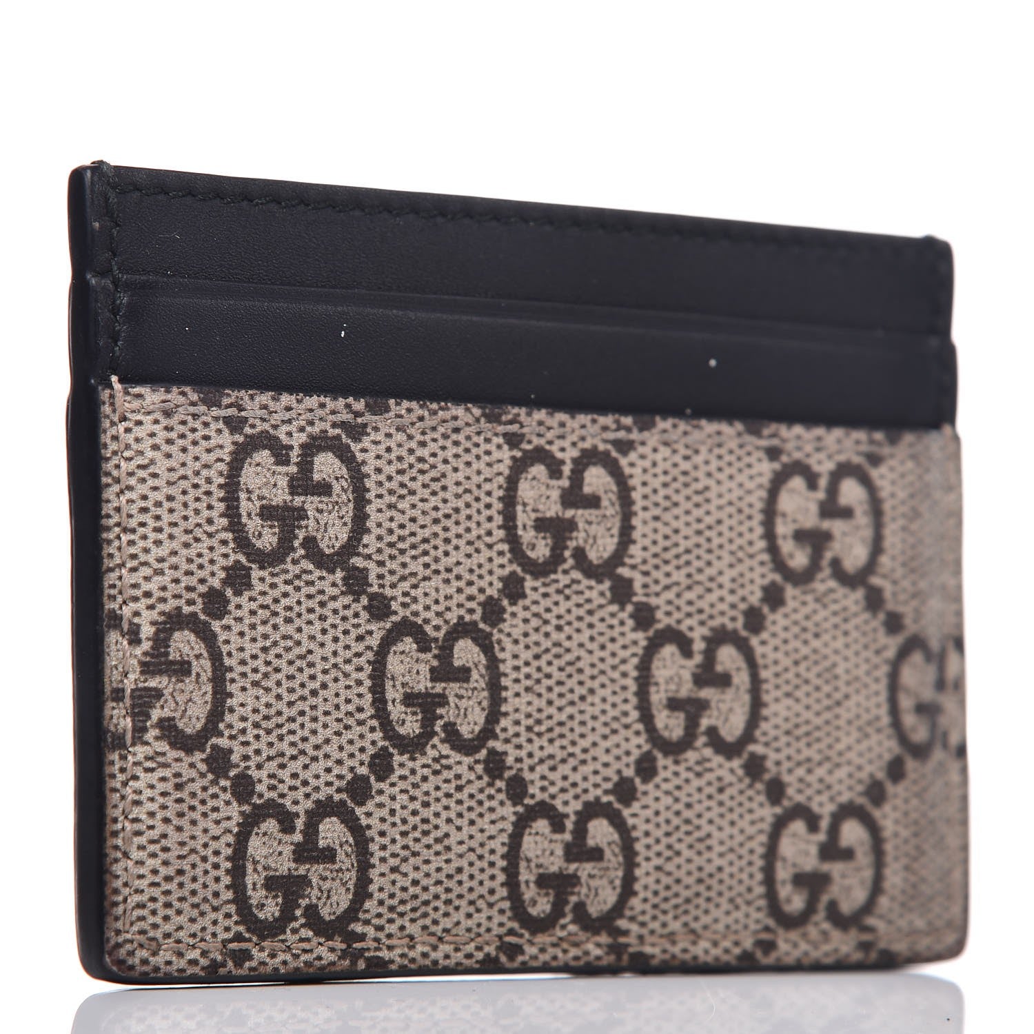 Gucci GG Supreme Monogram Kingsnake Card Holder Beige Black 3 of 12