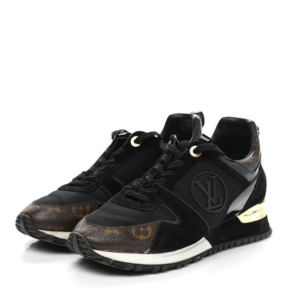 Louis Vuitton Suede Monogram Run Away Sneakers 38 Black 3 of 10