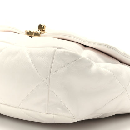 Chanel Goatskin Quilted Large Chanel 19 Flap White 9 of 9