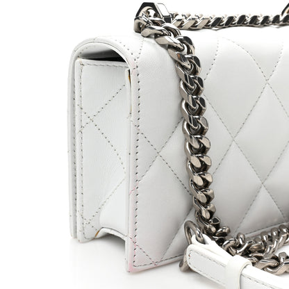 Alexander McQueen Lambskin Quilted Graffiti Skull Knuckle Crossbody White 10 of 15