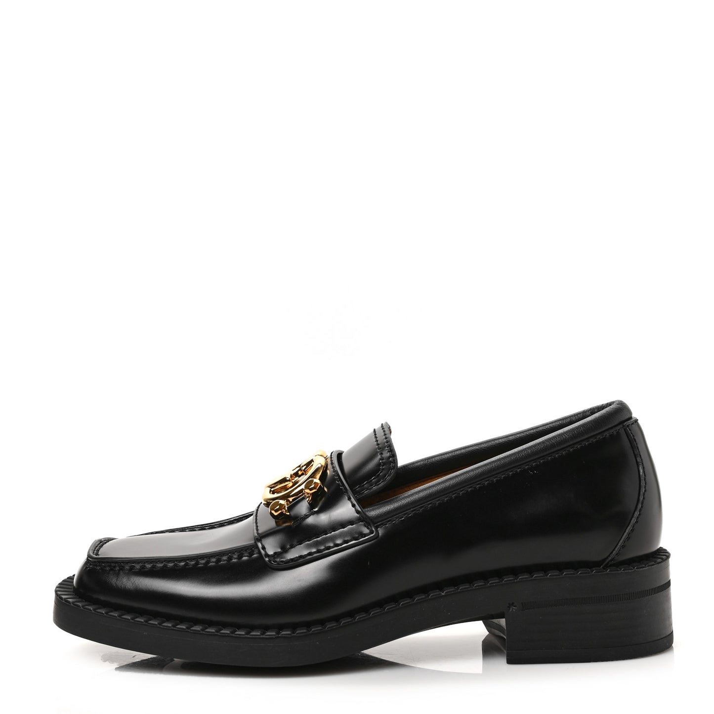 Calfskin Interlocking G Loafers 36.5 Black