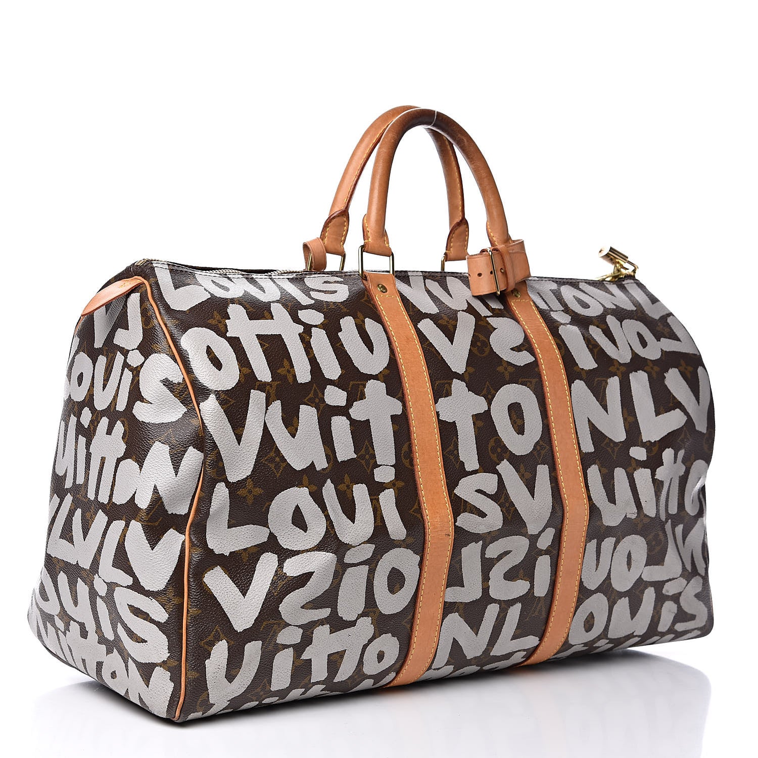 Louis Vuitton Graffiti Keepall 50 Silver 3 of 15