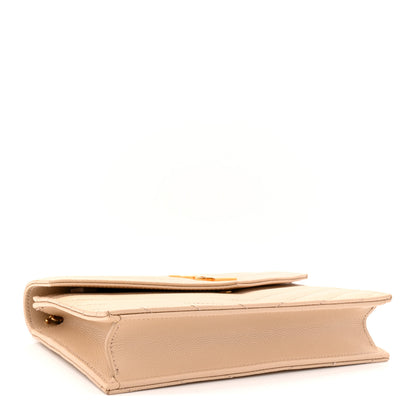 Saint Laurent Grain De Poudre Matelasse Chevron Monogram Envelope Chain Wallet Nude Powder 4 of 12