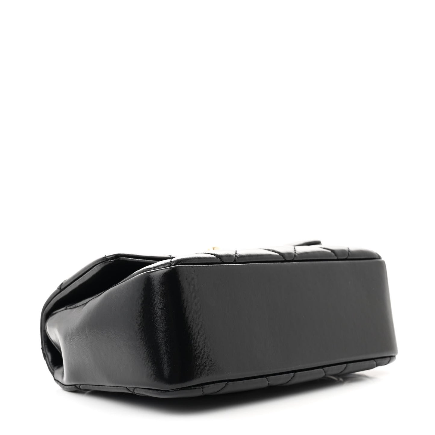 Shiny Lambskin Quilted Mini Coco Trip Flap Bag Black