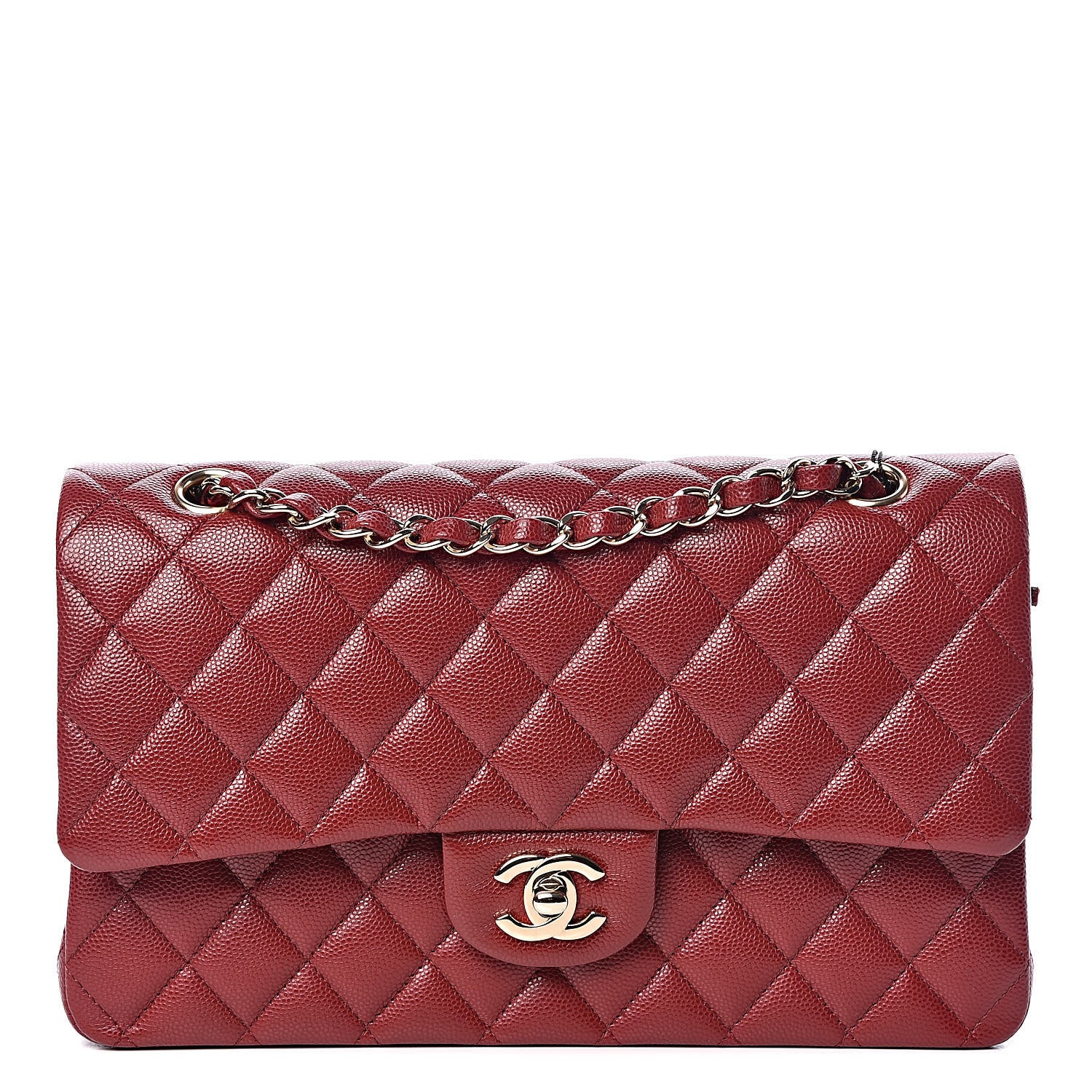 Chanel Caviar Quilted Medium Double Flap Dark Red 1 of 10