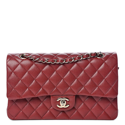 Chanel Caviar Quilted Medium Double Flap Dark Red 1 of 10