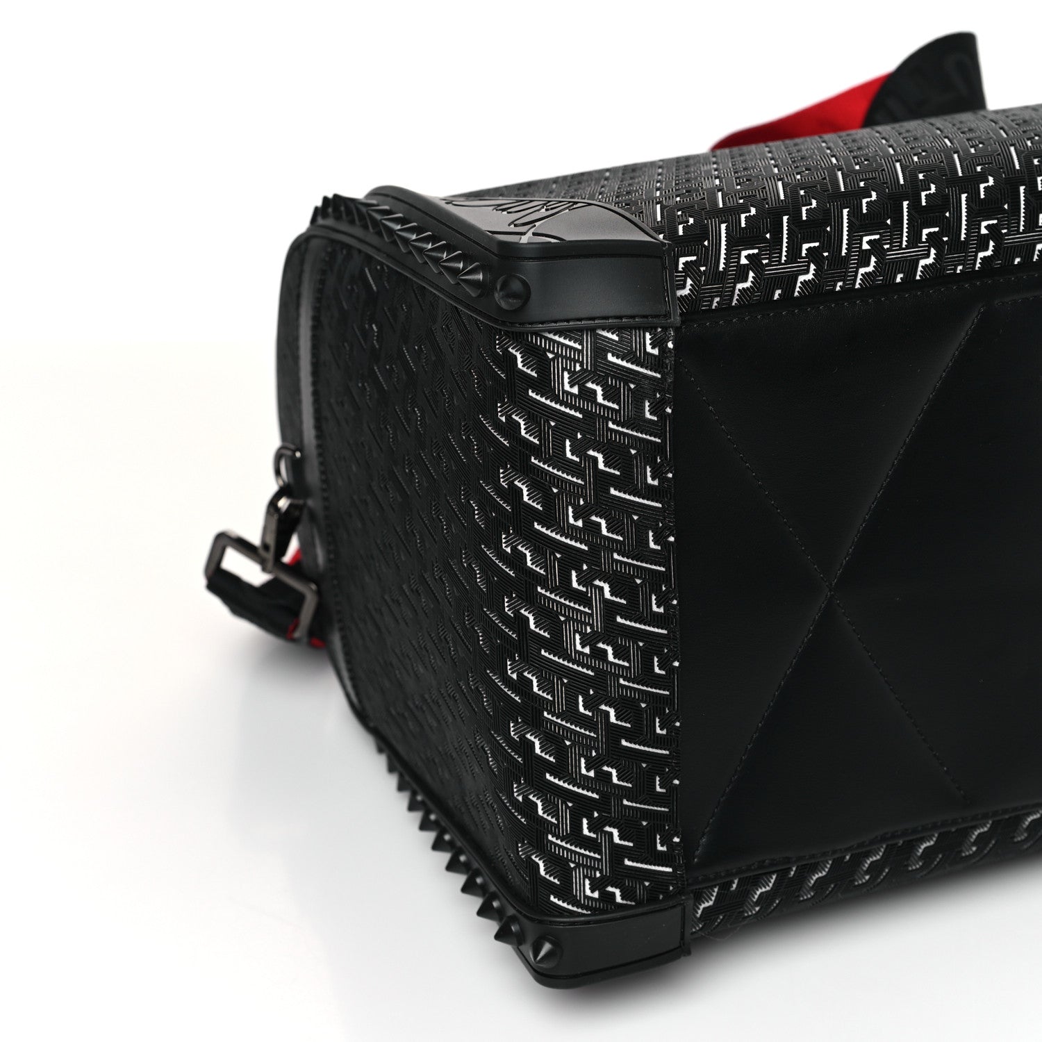 Christian Louboutin Studded Techno CL Sneakender Duffle White Black 7 of 8