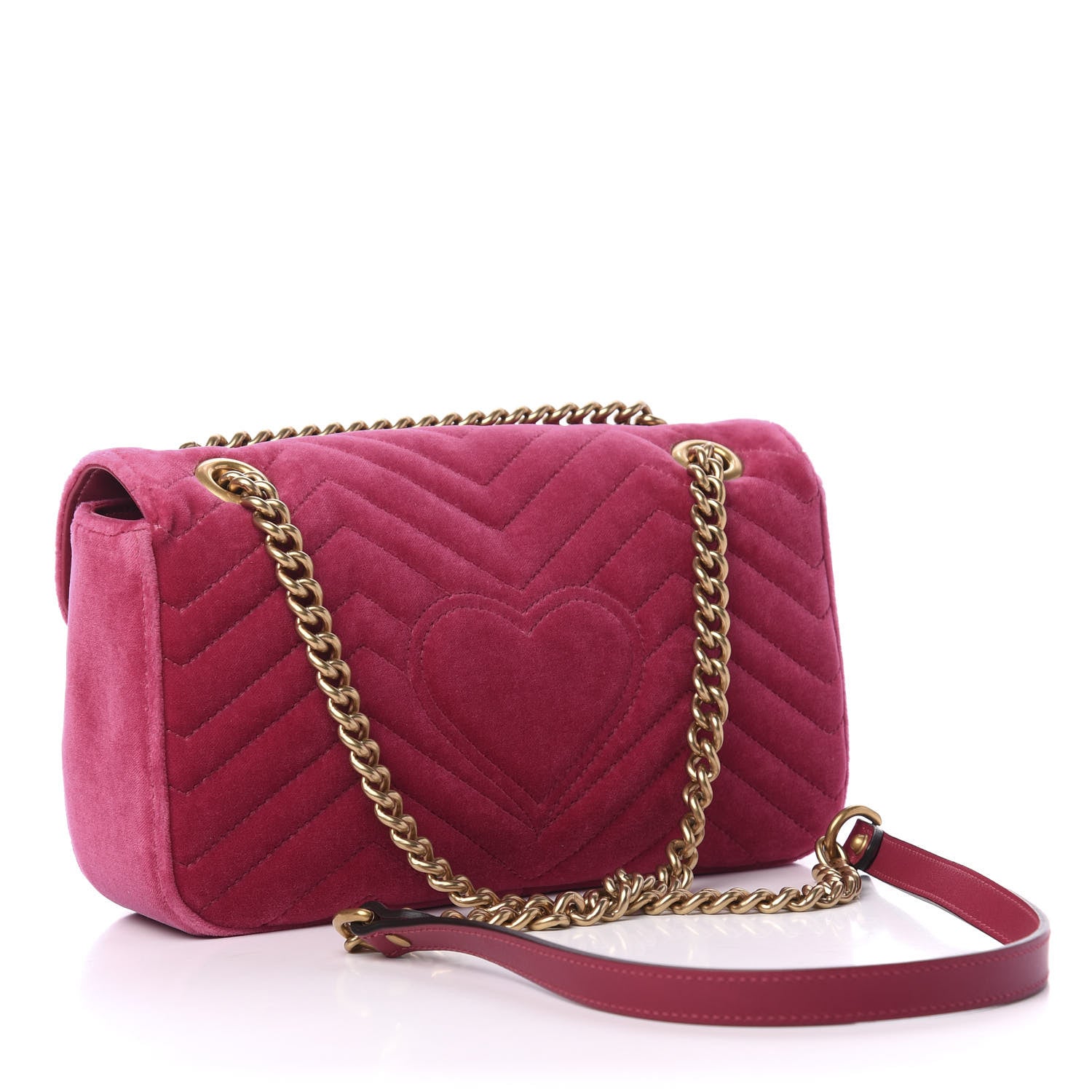 Gucci Velvet Matelasse Small GG Marmont Shoulder Bag Light Raspberry Rose 4 of 11