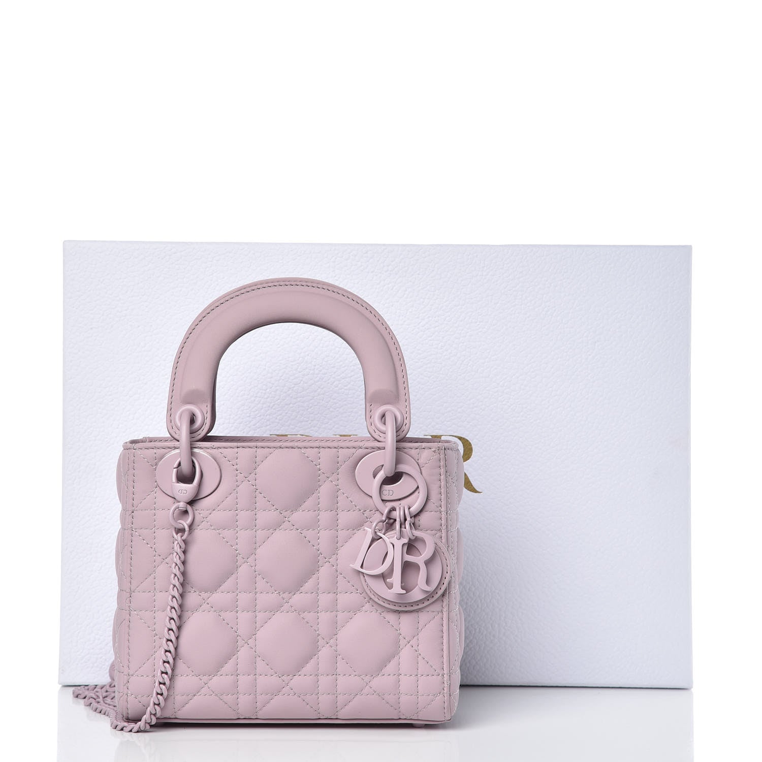 Christian Dior Ultra Matte Calfskin Cannage Mini Lady Dior Lavender 11 of 11