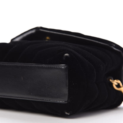 Saint Laurent Velvet Y Quilted Monogram Toy Loulou Chain Satchel French Black 7 of 10