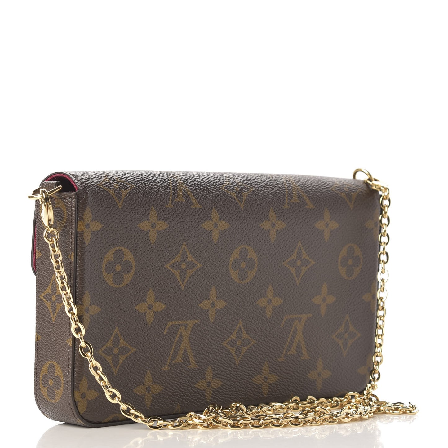 Monogram Pochette Felicie Chain Wallet Fuchsia