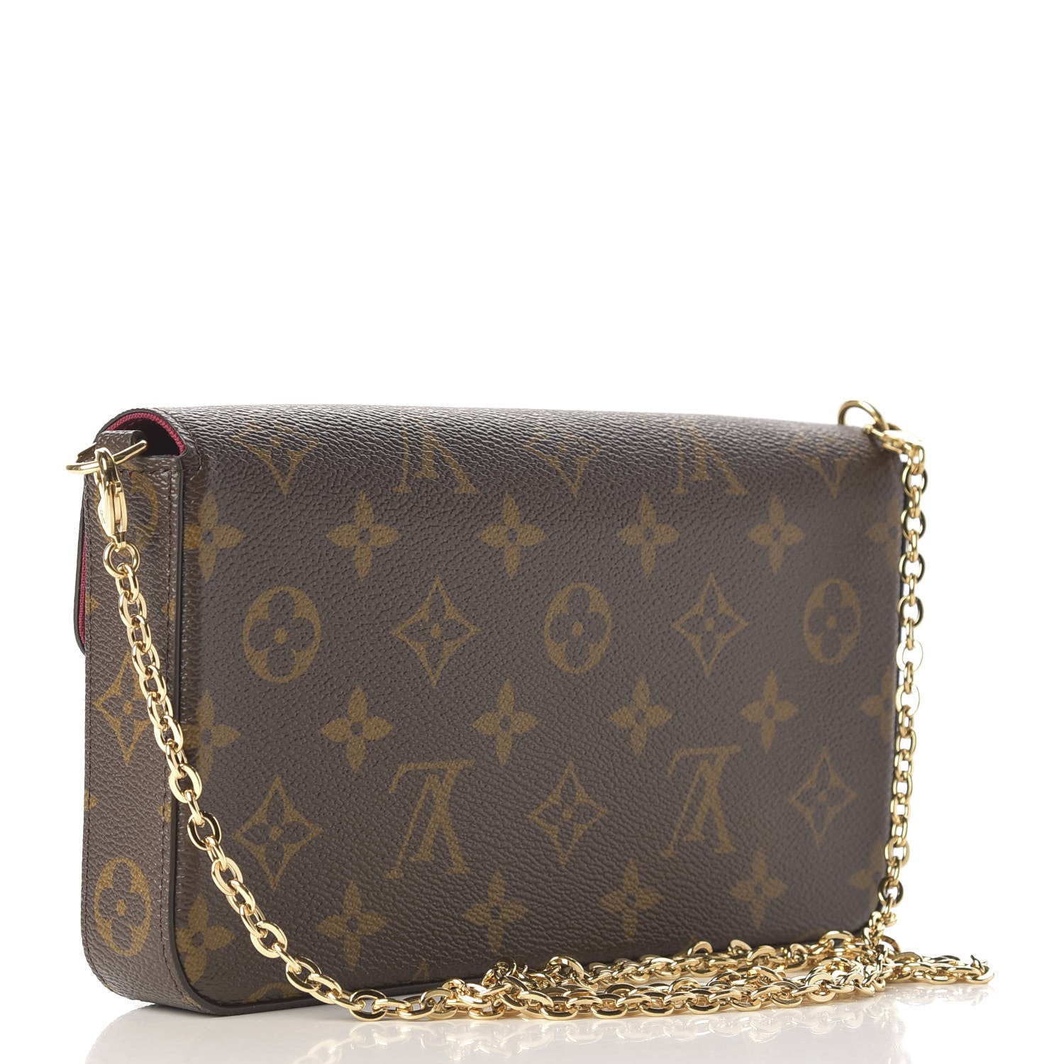 Louis Vuitton Monogram Pochette Felicie Chain Wallet Fuchsia 3 of 14