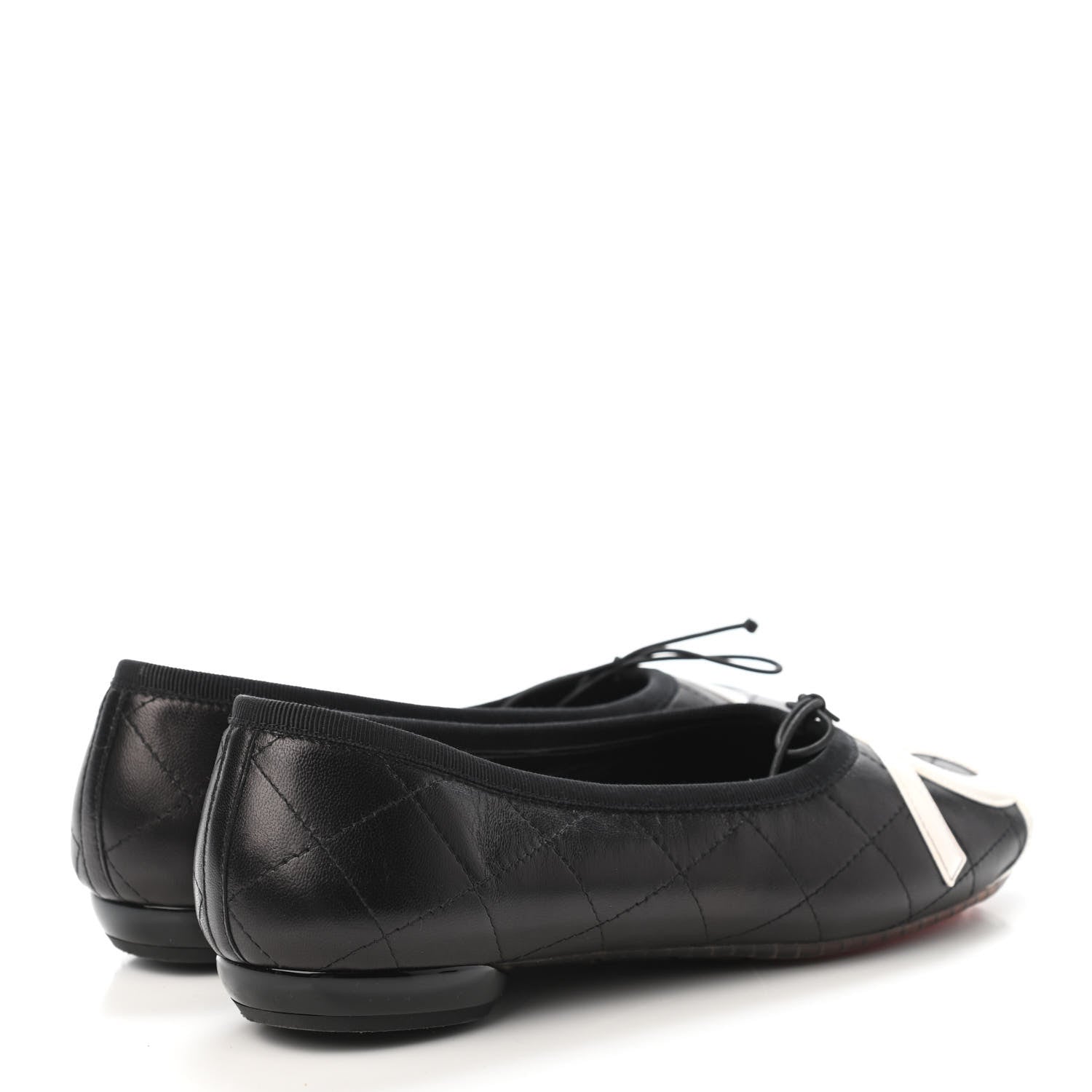 Chanel Lambskin Cambon Quilted Ballerina Flats 38 Black 3 of 4