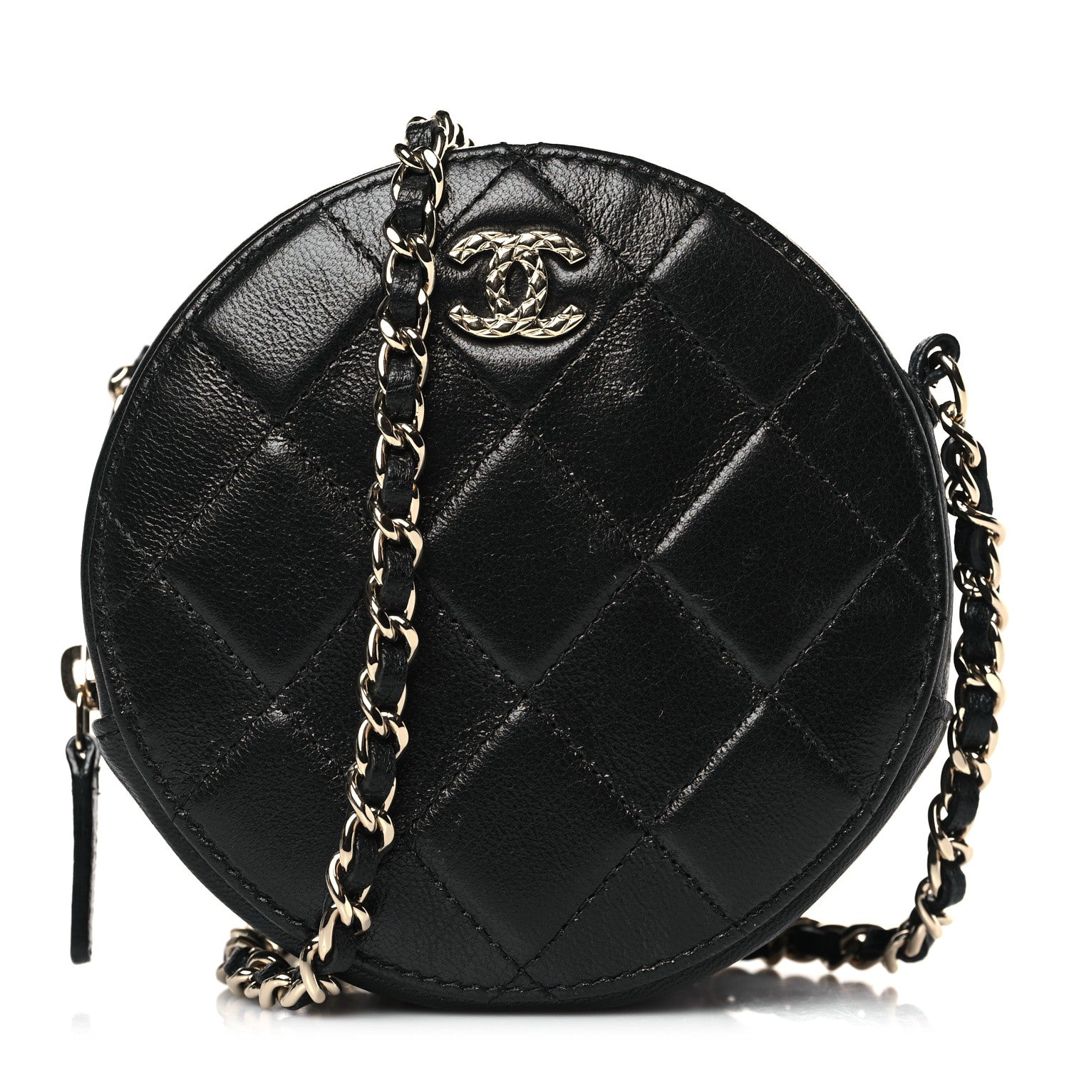 Chanel Calfskin Round Clutch With Chain Black 1 of 9