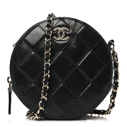 Chanel Calfskin Round Clutch With Chain Black 1 of 9