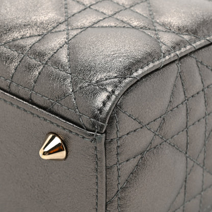 Christian Dior Lambskin Cannage Small My ABCDior Lady Dior Metallic Grey 13 of 14