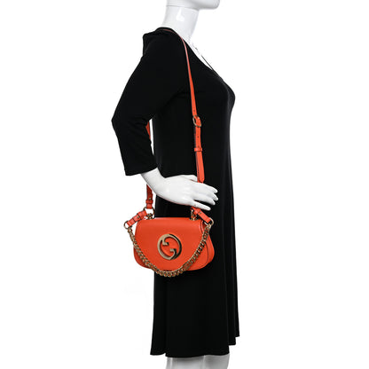Gucci Roxy Calfskin Mini Blondie Chain Shoulder Flap Bag Deep Orange 2 of 10
