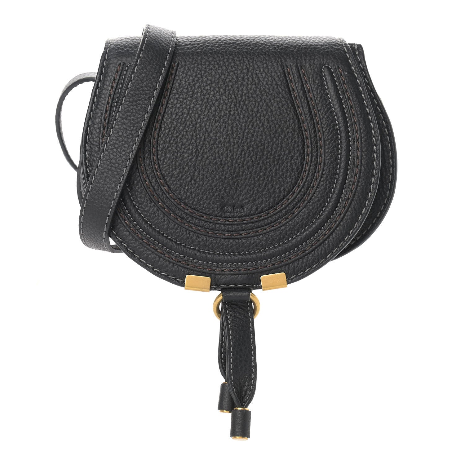 Chloe Calfskin Mini Marcie Round Crossbody Bag Black 1 of 9