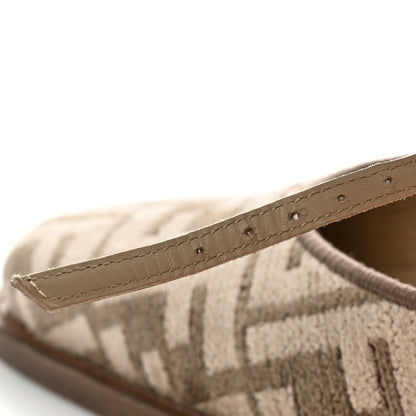 Fendi Chenille Jacquard FF Cut Baguette Ankle Strap 105mm Pumps 40 Tortora Nuvola 10 of 16