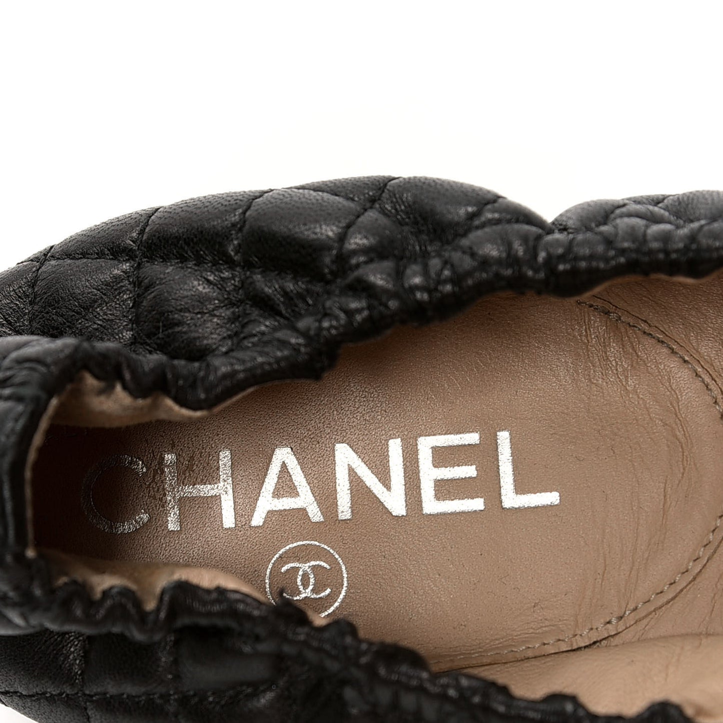 Lambskin Elastic Camellia Ballerina Flats 36 Black Pink
