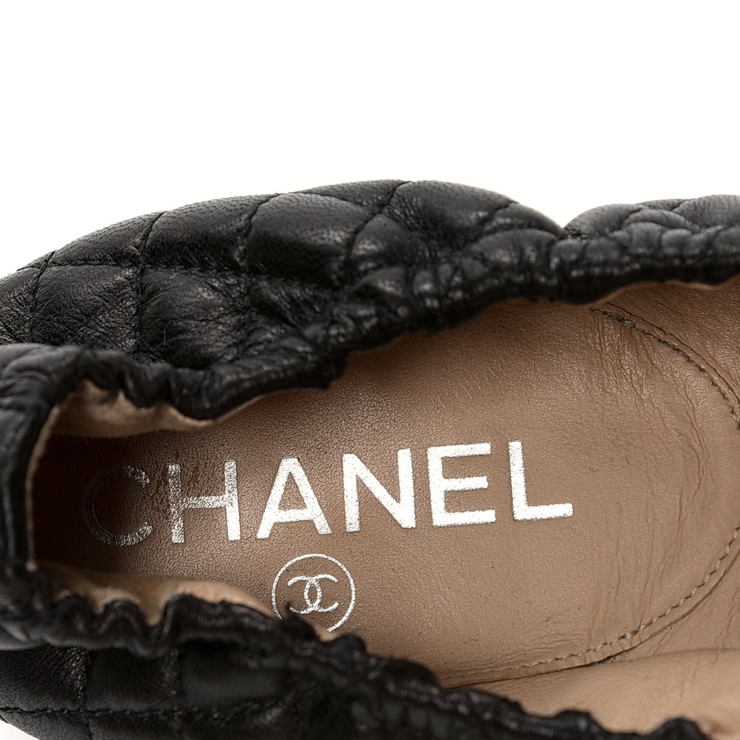 Chanel Lambskin Elastic Camellia Ballerina Flats 36 Black Pink 6 of 6
