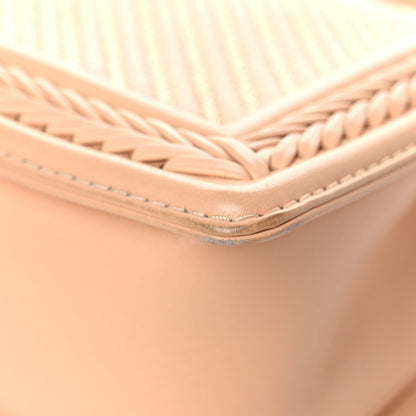 Chanel Calfskin Chevron Quilted Medium Braided Boy Flap Beige 11 of 15