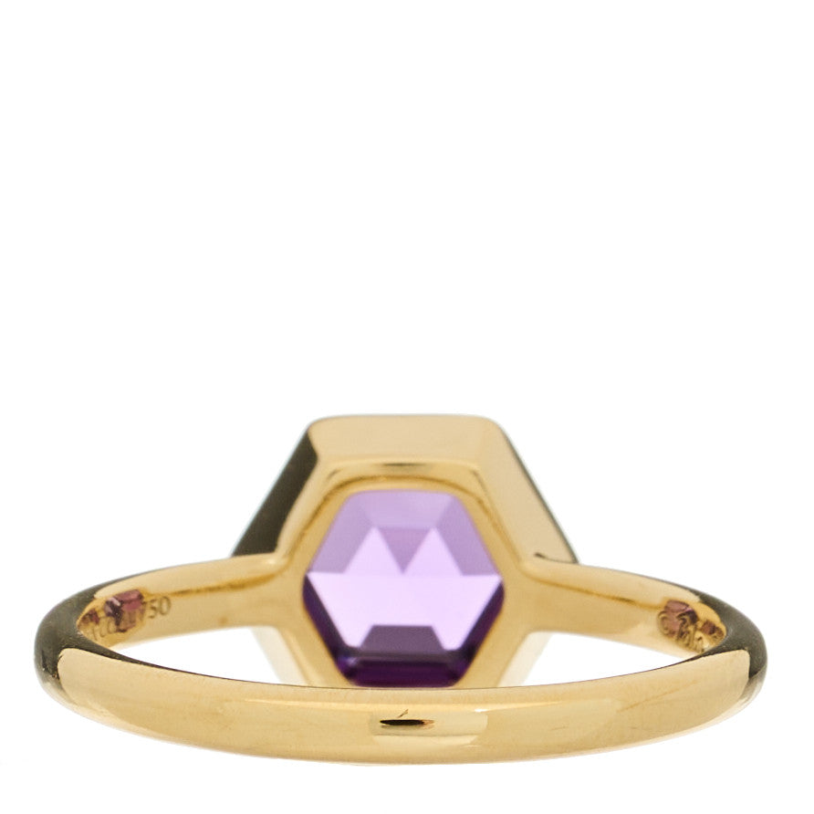 18K Yellow Gold Amethyst Small Paloma Picasso Studio Hexagon Ring 54 7
