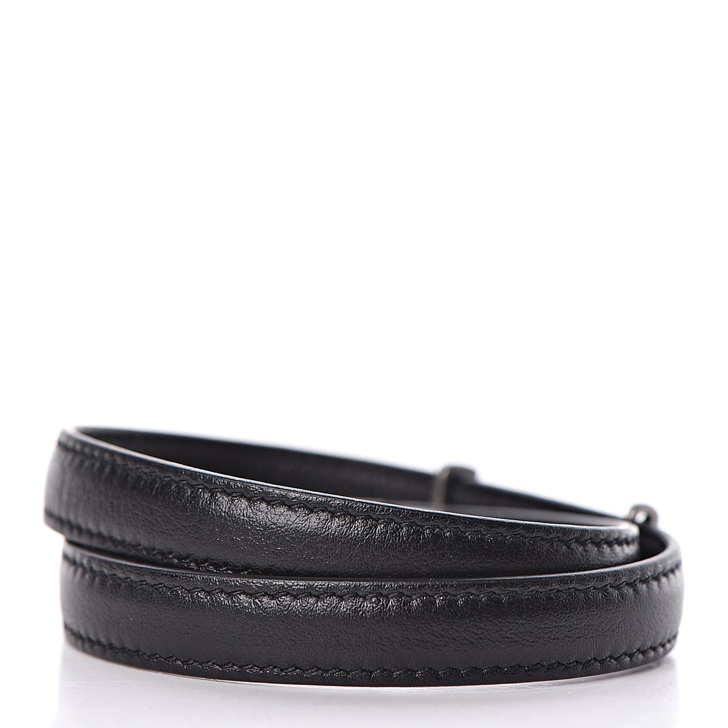 Calfskin Opyum Double Wrap Bracelet M Black