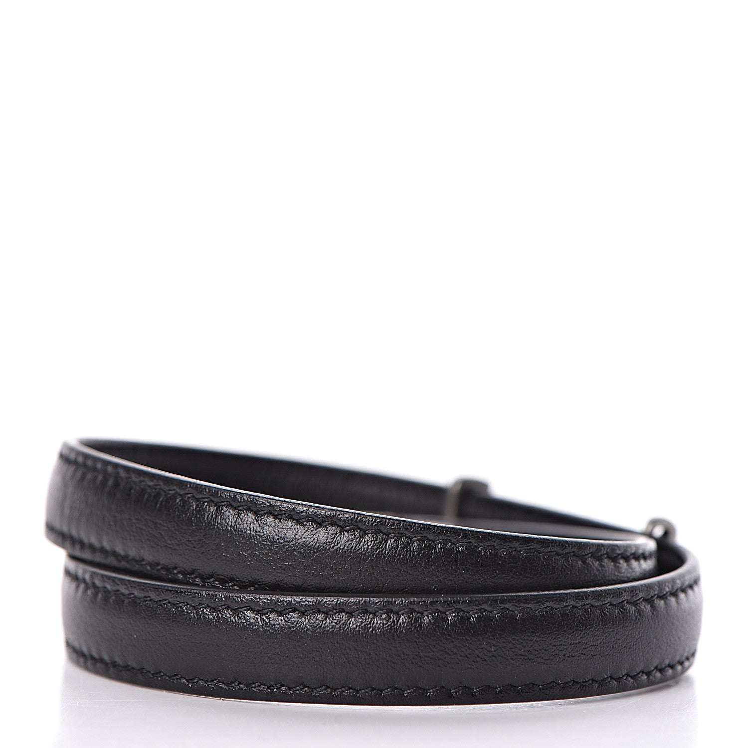 Saint Laurent Calfskin Opyum Double Wrap Bracelet M Black 3 of 5