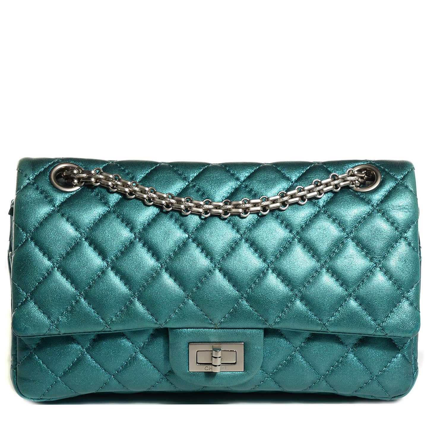 Metallic Calfskin 2.55 Reissue 225 Flap Turquoise