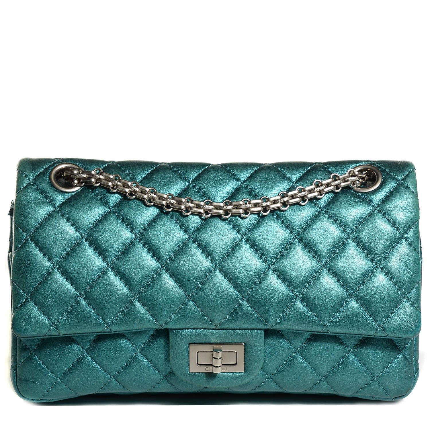 Chanel Metallic Calfskin 2.55 Reissue 225 Flap Turquoise 1 of 8