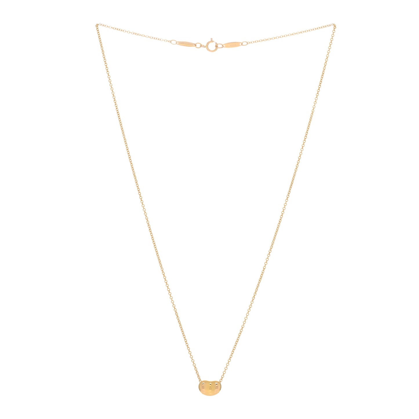 18K Yellow Gold 9mm Elsa Peretti Bean Pendant Necklace