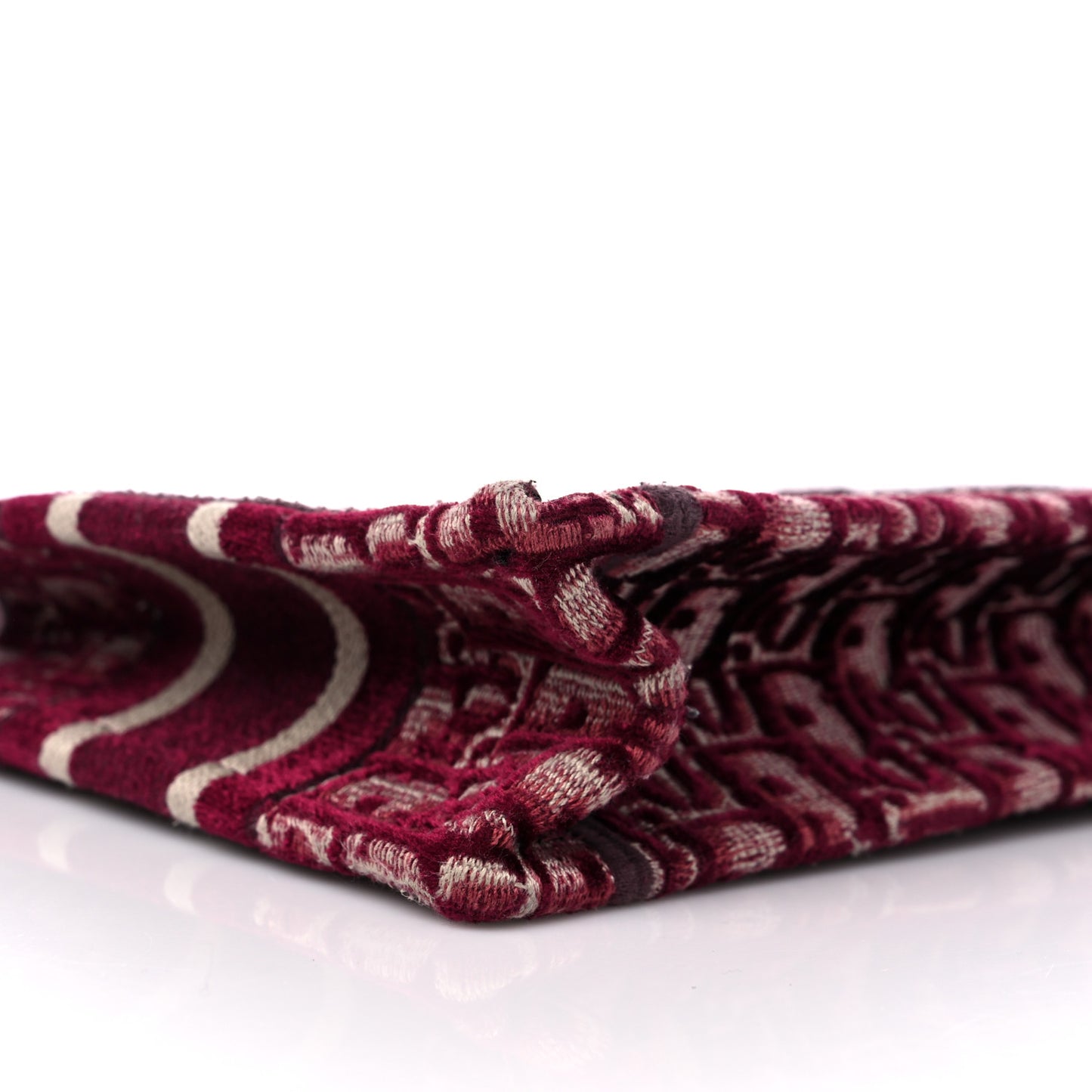 Velvet Oblique Embroidered Mini Book Tote Burgundy Multicolor