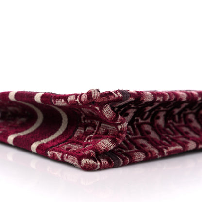 Christian Dior Velvet Oblique Embroidered Mini Book Tote Burgundy Multicolor 7 of 10