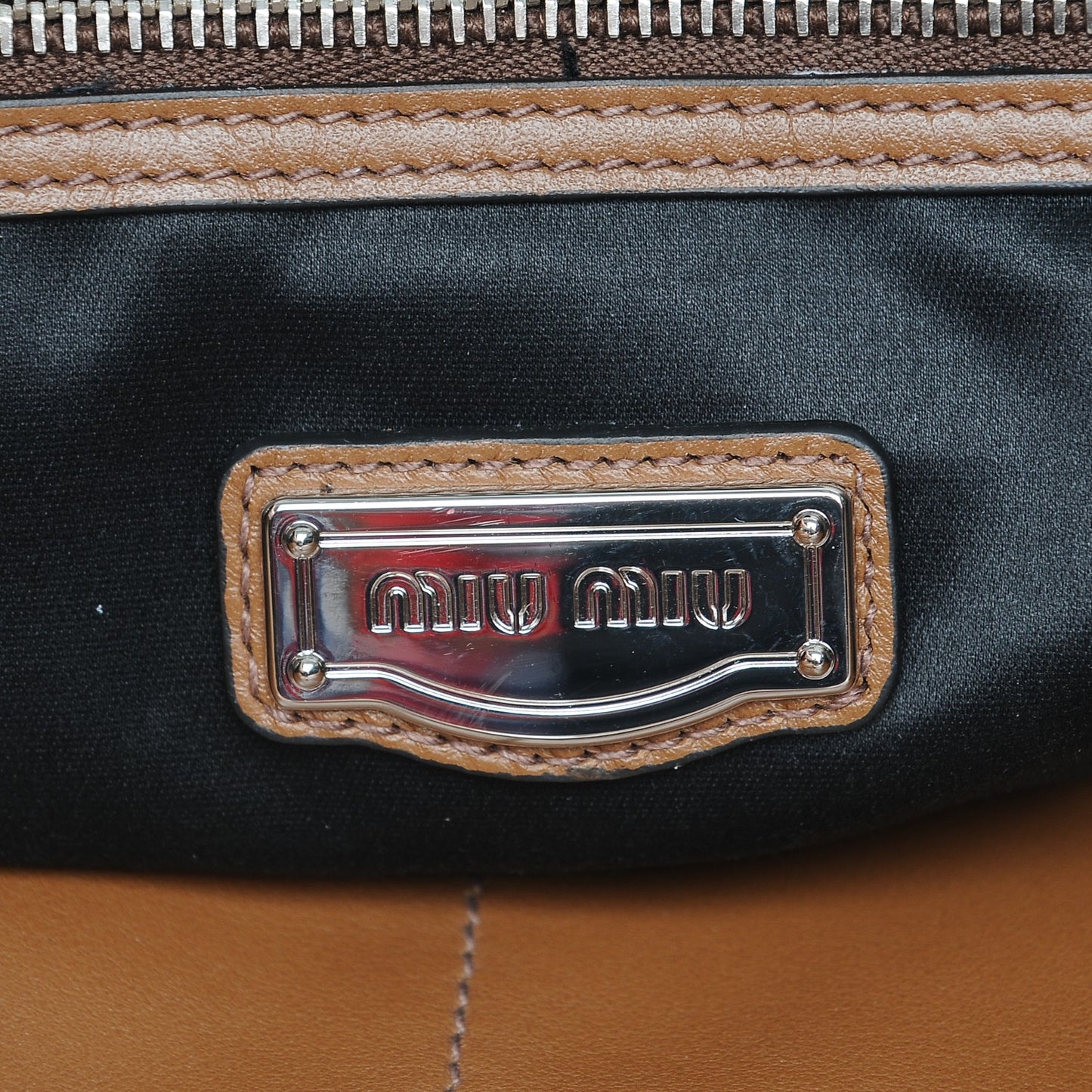 Vitello Soft Bi-Color Shopping Tote Cannella Palissandro
