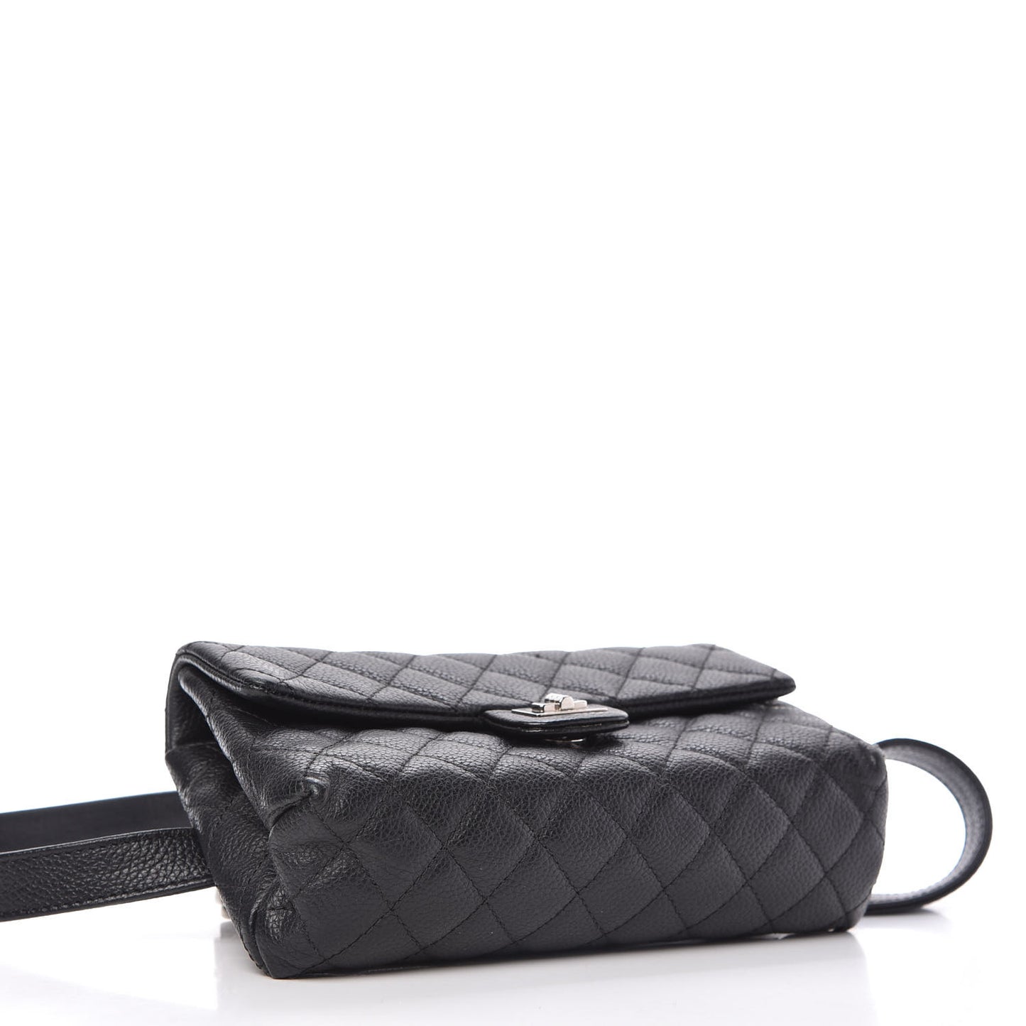 Grained Calfskin Quilted 2.55 Reissue Flap Belt Bag Clutch Black