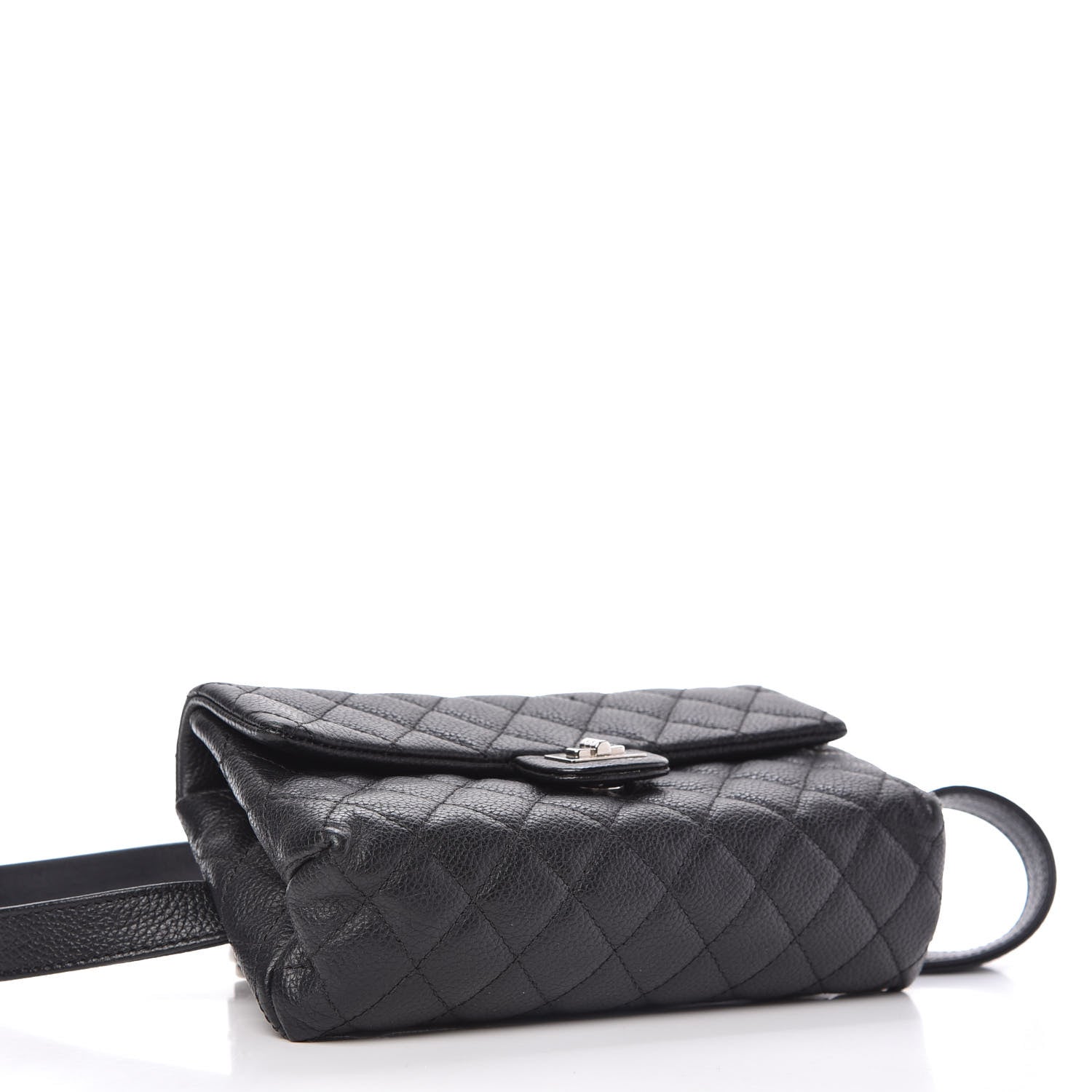 Chanel Grained Calfskin Quilted 2.55 Reissue Flap Belt Bag Clutch Black 4 of 10