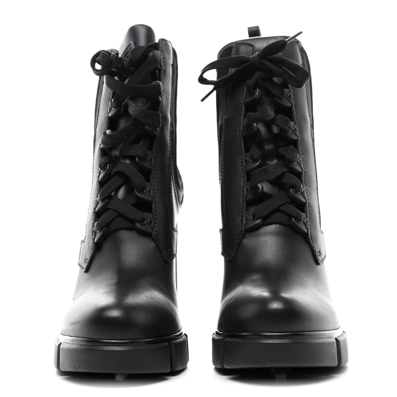 Prada Vitello Montana Neoprene Lace Up Chelsea 110mm Ankle Boots 41 Black 2 of 9