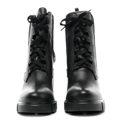 Prada Vitello Montana Neoprene Lace Up Chelsea 110mm Ankle Boots 41 Black 2 of 9