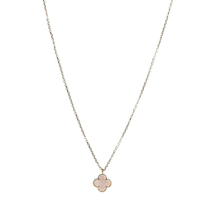 Van Cleef & Arpels 18K Yellow Gold Mother of Pearl Sweet Alhambra Pendant Necklace 1 of 7