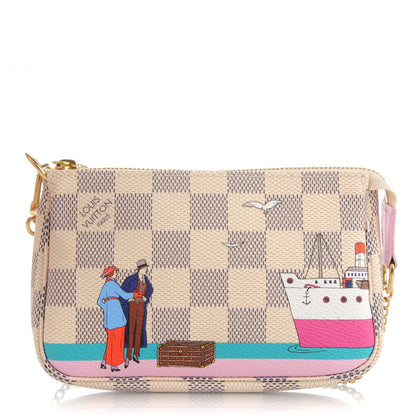 Louis Vuitton Damier Azur 2016 Christmas Animation Mini Pochette Accessories 1 of 7