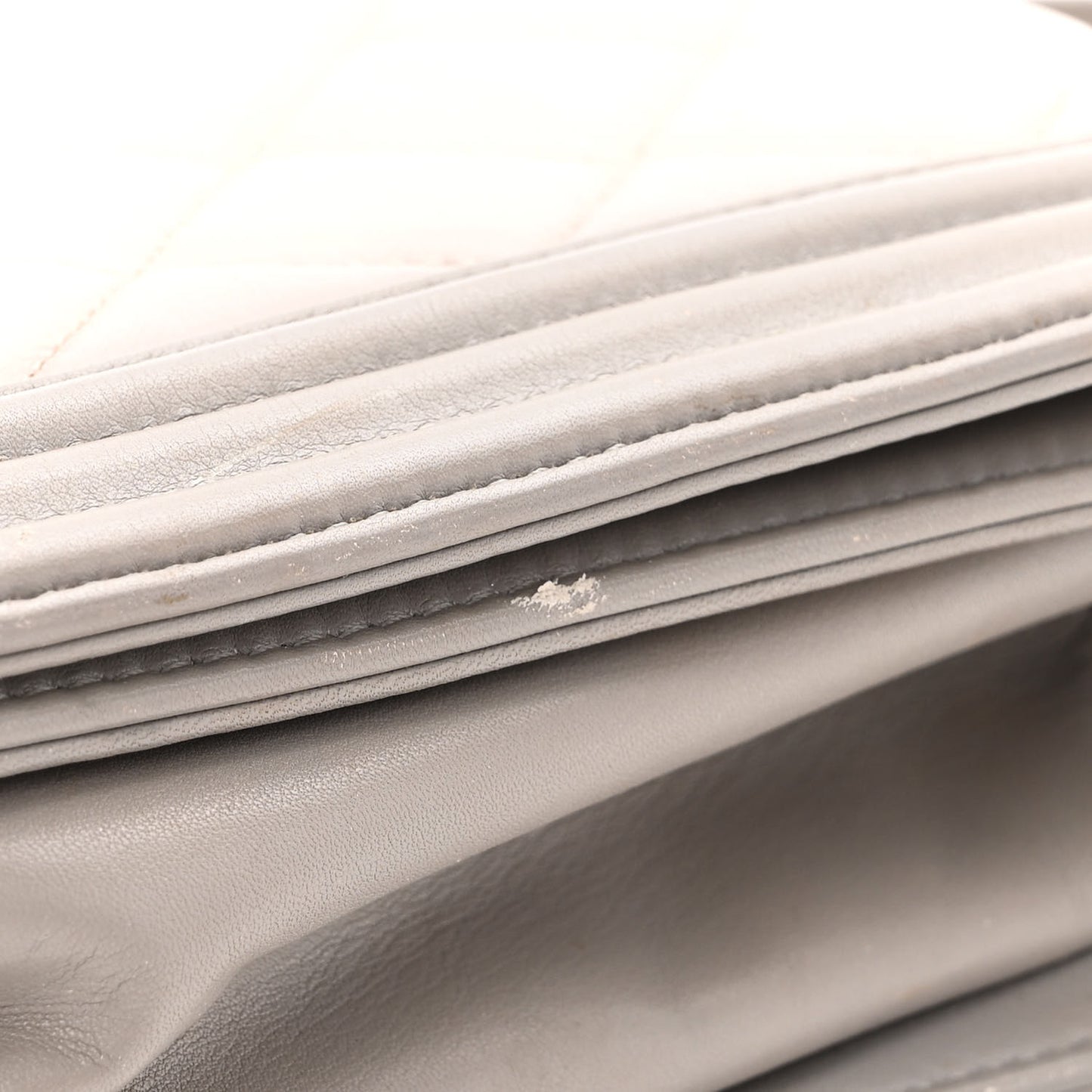 Calfskin Ombre Quilted Large Boy Flap Grey Beige